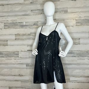 Vintage Cinema exoile black sheer slip